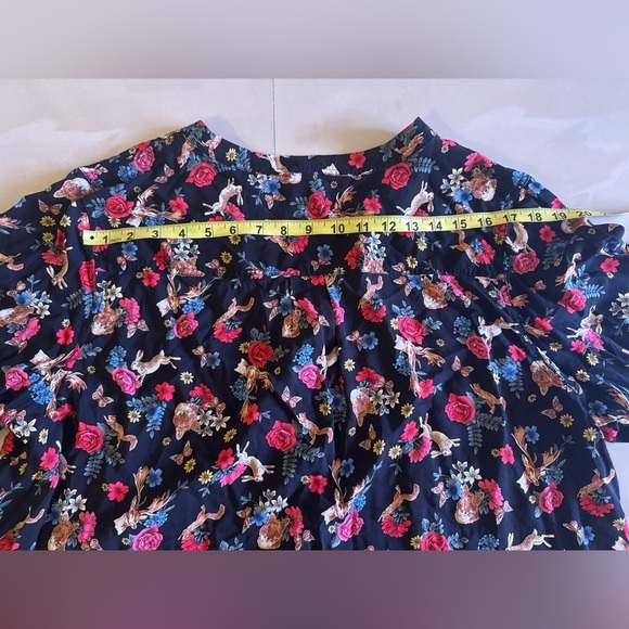 Philosophy Floral Short Sleeve Blouse floral and animal print 3/4 sleeves 2X - Picture 9 of 16